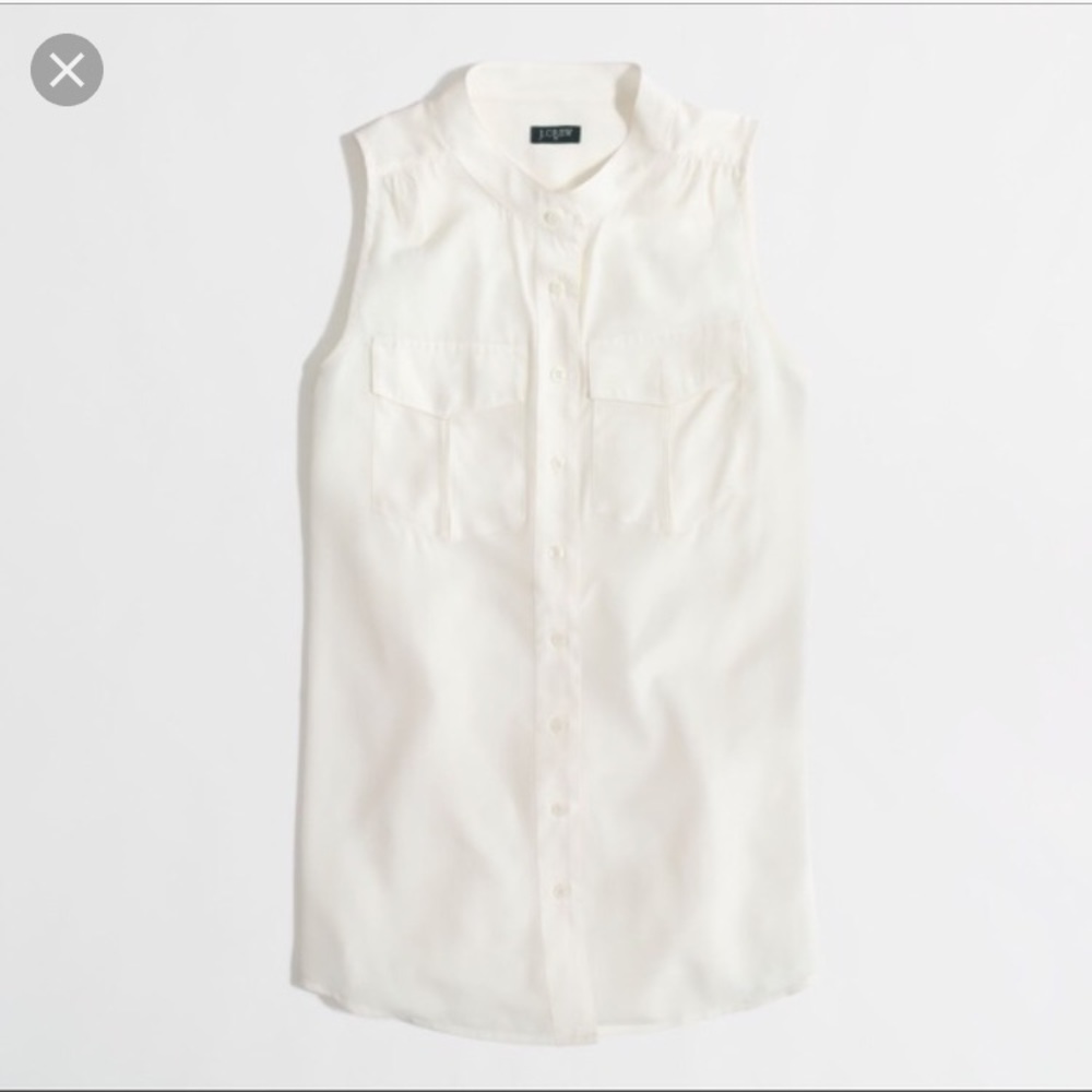 J Crew ivory button down blouse